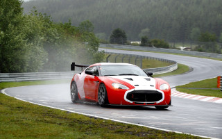 Red white sportscar racetrack fog - andrew allan free wallpaper