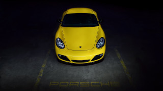 Yellow sports car night parking 4 - detailed face free wallpaper