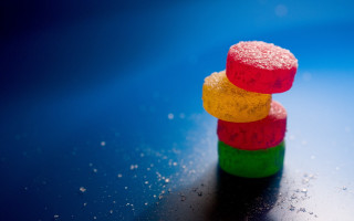 Colorful sugary treats stack blue - a stack free wallpaper
