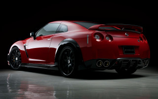 Red sports car dark room 60 - free 3d render wallpaper