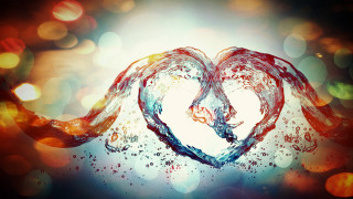 Heart water blue bokeh moon - boke free wallpaper