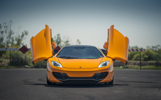 Orange sports car open doors - nice looking orange sports car free wallpaper