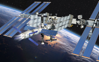 Satellite earth space aurora night - over the earth free wallpaper