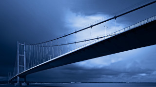 Bridge water sky clouds matte 2 - water free wallpaper