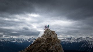 Mountain cliffs cloudy sky group - a dark sky free wallpaper