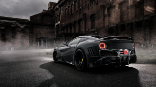 Black sports car parking lot 28 - dark atmosphere free wallpaper