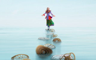 Alice gears water magic illustration - gear free wallpaper