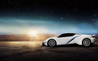 Futuristic car night starry sky - a futuristic car free wallpaper