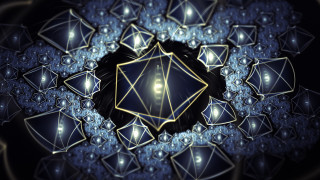 Diamond blue bubbles circular crystal - c4d free wallpaper