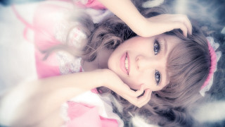 Girl smiling anime rococo photorealistic - anime girl free wallpaper