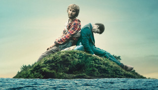 Two people sitting small island - two person free wallpaper for desktop