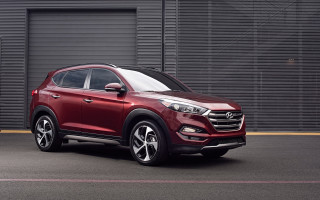 Red car garage black frame - photoreal free wallpaper