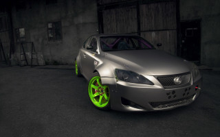 Silver car green rims night - rim free wallpaper
