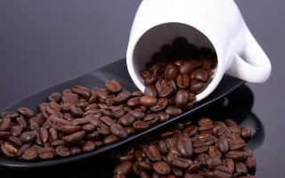 Coffee cup spoon beans black - coffee bean free wallpaper