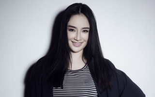 Woman black hair striped shirt - chen yifei free wallpaper