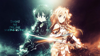 Anime characters swords fire smoke - two anime characters holding sword free wallpaper