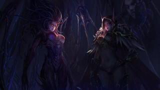 Two women costumes dark forest - a dark forest free wallpaper