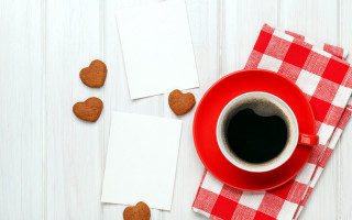 Coffee cookies table notepad checkered - a notepad free wallpaper