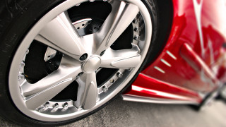 Red sports car wheel tire - rim free wallpaper for desktop