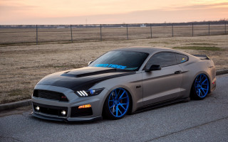 Mustang blue rims roadside dawn - eddie mendoza free wallpaper