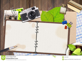 Notebook camera pen wooden table - a notebook free wallpaper