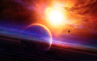 Space planet star moon sunset - christopher balaskas free wallpaper