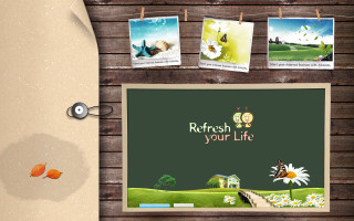 Chalkboard bird flowers clothesline lycoart - a chalkboard free wallpaper