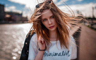 Feminist blonde woman street water - a t free wallpaper