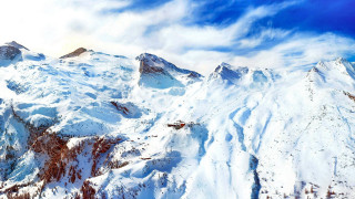 Snow covered mountain blue sky - eric deschamps free wallpaper