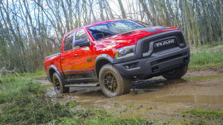 Red ram truck muddy woods - muddy free wallpaper