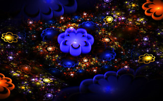 Colorful abstract flower mandelbrot psychedelic - other flower free wallpaper
