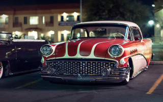 Red white car parking lot 3 - elbridge ayer burbank free wallpaper for desktop