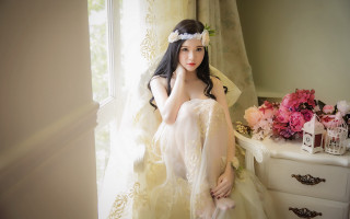 Gothic bride wedding dress flower - chen lin free wallpaper