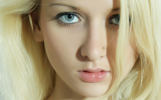 Woman nosepiercing blueeyes serious photorealistic - alex grey free wallpaper