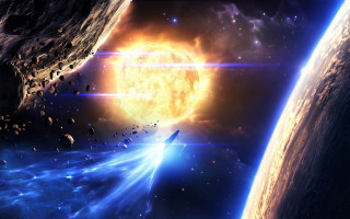 Space aurora moonlight planet starry - chris cold free wallpaper