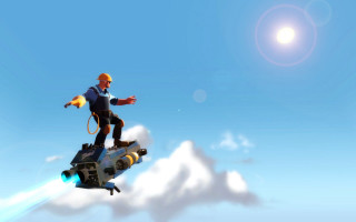 Man riding jet cloud sky 2 - a jet free wallpaper