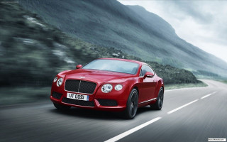 Red bentley car driving mountain - a.d.m. cooper free wallpaper