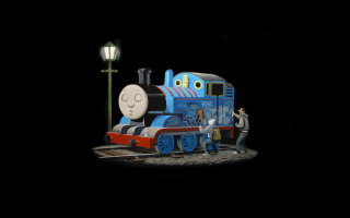 Man standing blue red train - train free wallpaper