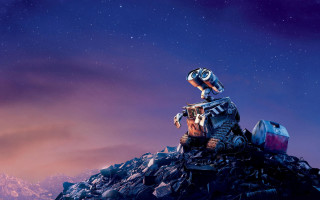 Robot rubble suitcase star aurora - top of a pile free wallpaper
