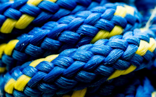 Blue yellow rope macro blurry - micro free wallpaper