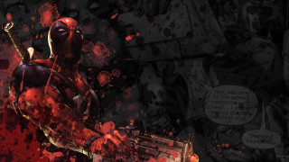 Deadpool gun bloody comic strip - a deadpool character holding free wallpaper