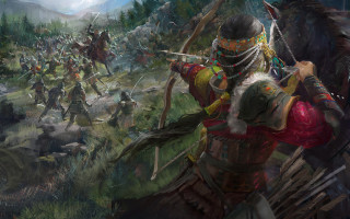 Group people horse archer fantasy - chen chun free wallpaper