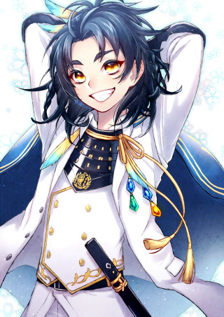 Anime character sword white shirt - her chest free wallpaper for mobile