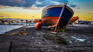 Boat sunset dock watercolor saturated - the dock free wallpaper