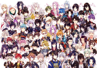 Anime group colorful hair armored - different hair color and hair free wallpaper