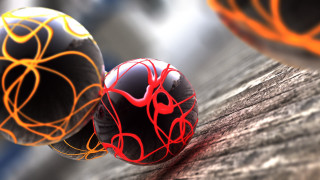 Closeup two balls wooden surface - circle free wallpaper