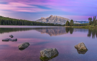 Mountain reflection lake urban sky - a purple sky above free wallpaper for desktop