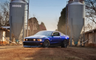 Blue mustang silo military tilt - hdr free wallpaper
