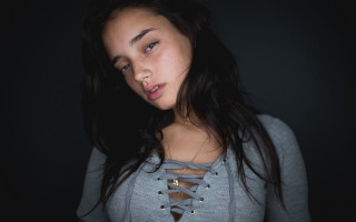 Woman necklace black background model - chernik free wallpaper