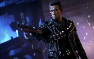 Man neon blue light tiltshift - arnold free wallpaper for desktop